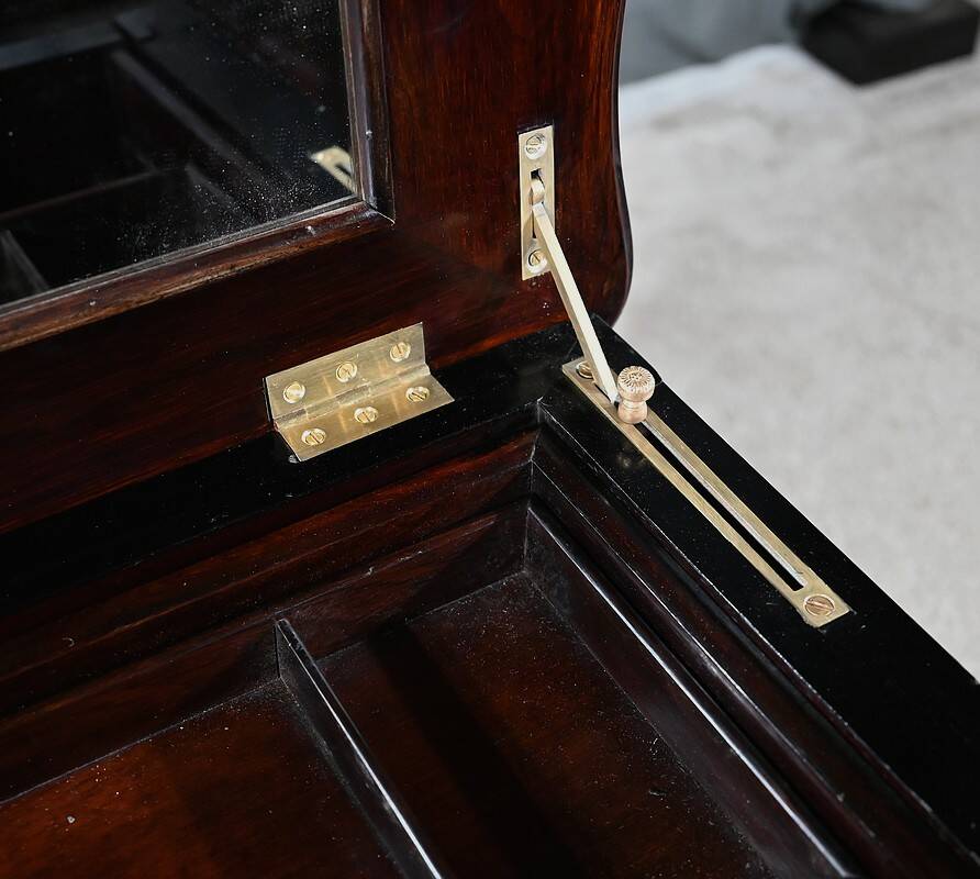 Rosewood and mahogany work table, Louis XV style, Napoleonic era