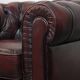 Grand fauteuil club Chesterfield en cuir de vachette rouge foncé