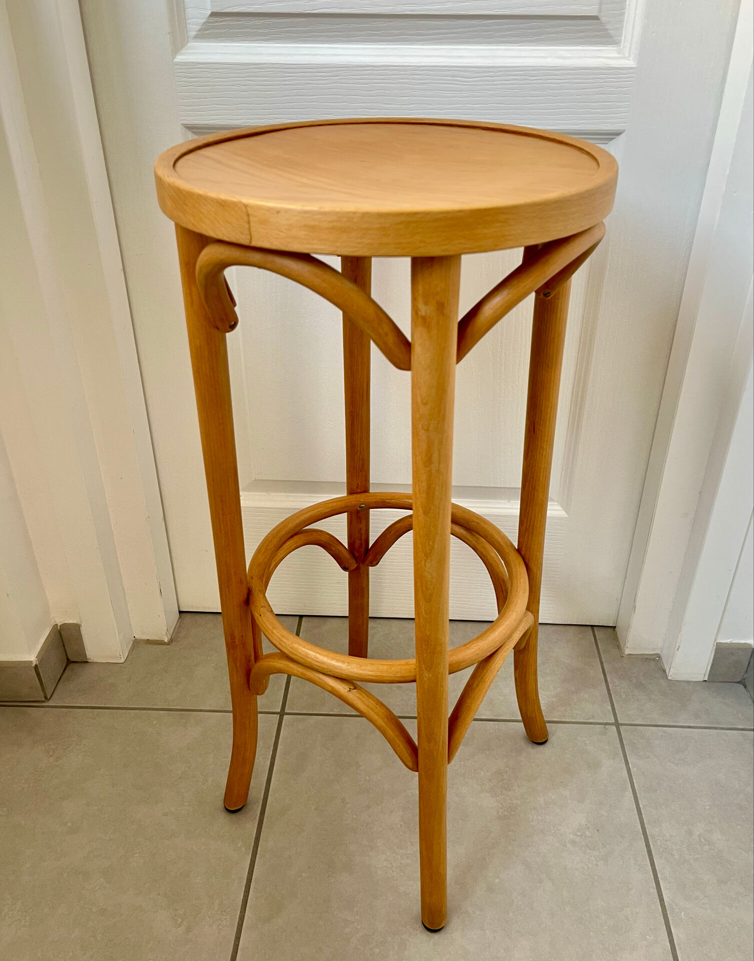 Tabouret bar haut bois courbé