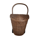 Wicker wheeled trolley