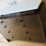 Commode italienne en acajou et marbre, années 1960