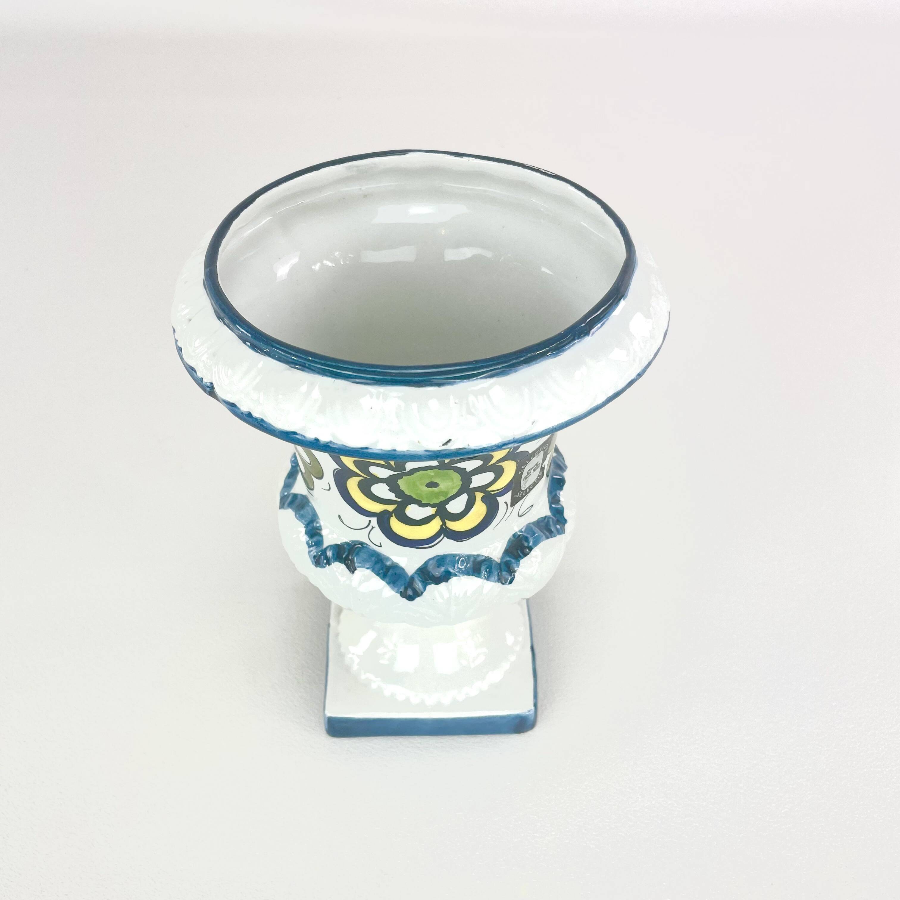 Vase Médicis en céramique italienne, peint à la main, circa 1960-70