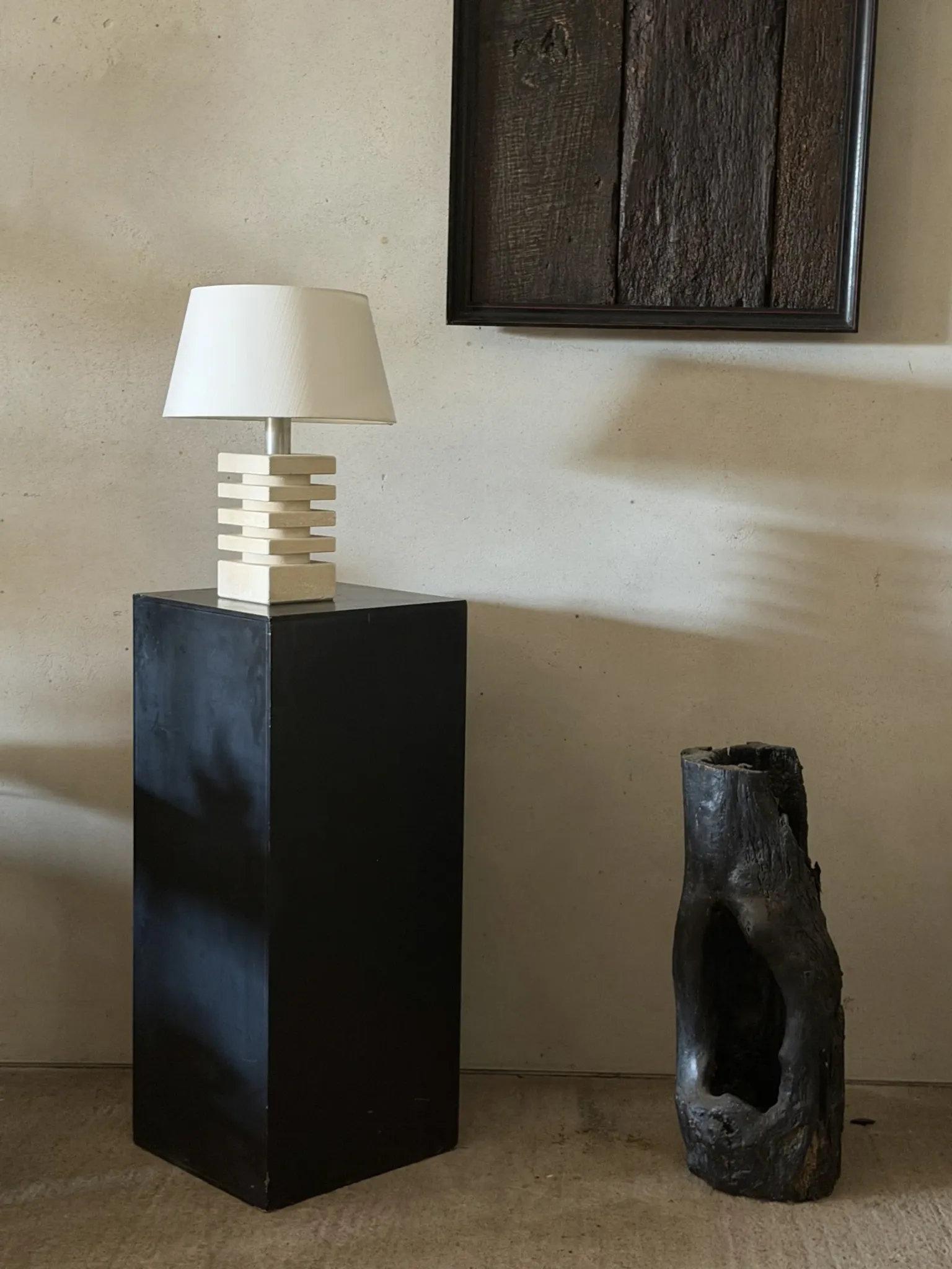 French stone ceramic lamp
