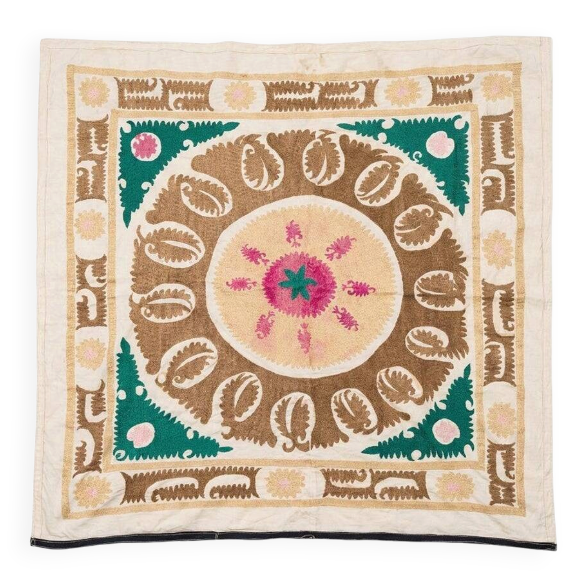 Vintage hand-embroidered tablecloth 142x146 cm