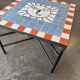 Square zellige coffee table, abstract face – 60 × 60 cm