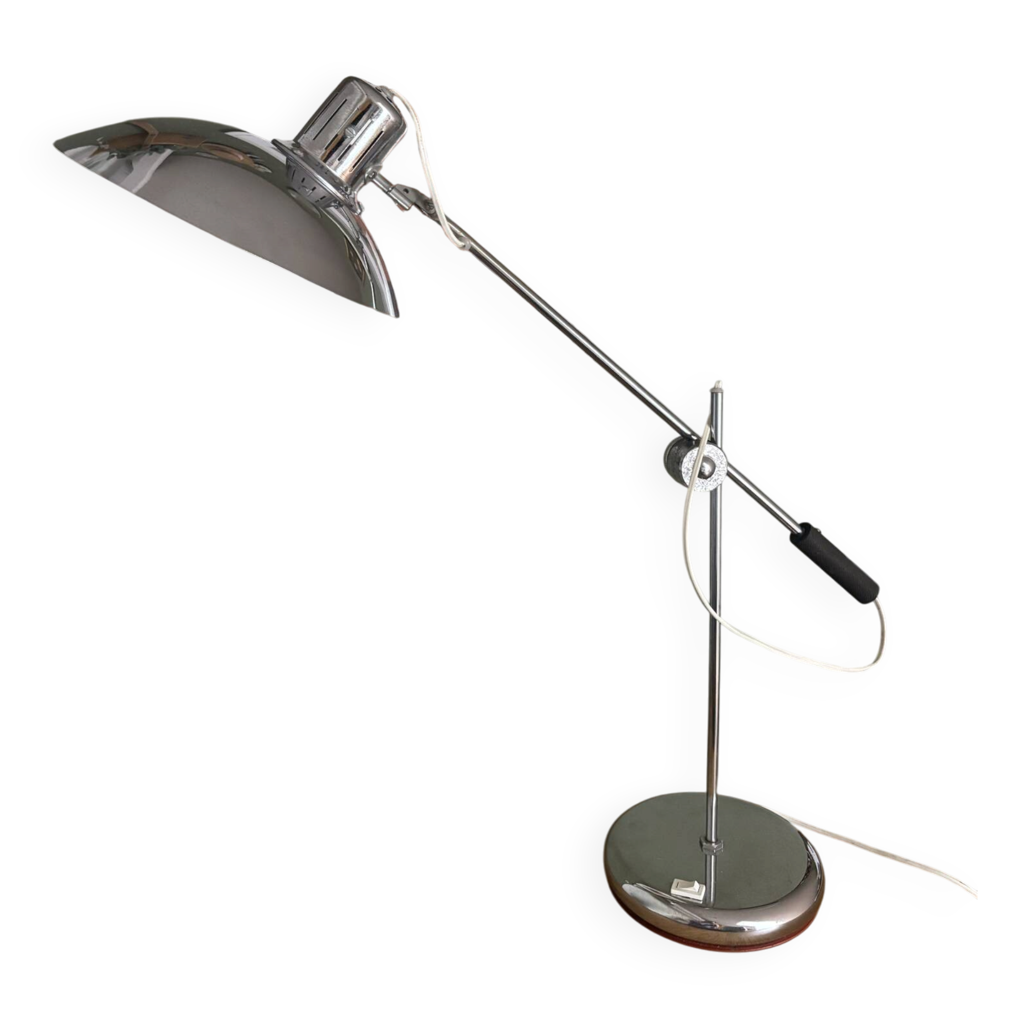 Lampe de bureau articulé en métal chromé - André Lavigne pour Aluminor