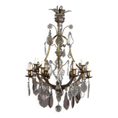 Antique chandelier in glass and gilded metal, Italy, 19th century