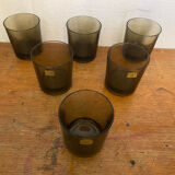 Série de 6 verres à whisky Luminarc verre moulé fumé vintage