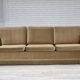 1970s, Danish 3-seater sofa, honey yellow furniture velour.