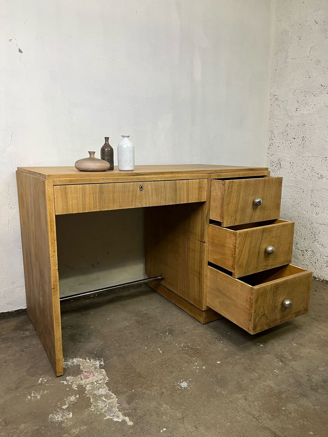 Bureau art déco 1930 placage de loupe