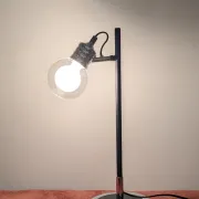 Vintage Swan Neck Lamp in Black Metal and Chrome