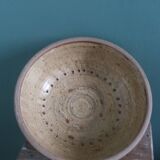 Stoneware cheese bell and platter from Puisaye, signed Jean-Pierre Prud’hom