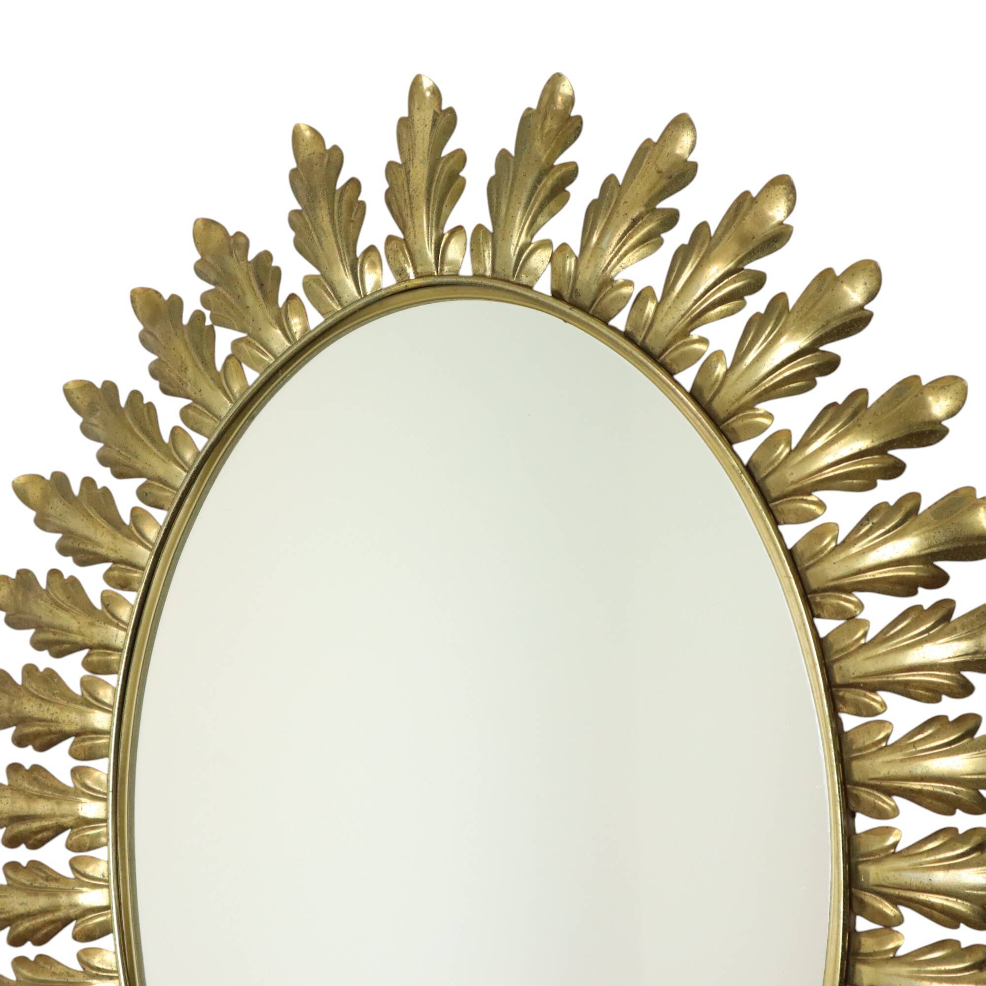 Vintage Deknudt Sun Mirror Sunburst Gold Acanthus Sixties