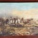 Orientalist battle scene, oil on panel in the style of George Washington