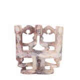 Moroccan candle holder decorated with carved stone birds, 1970s