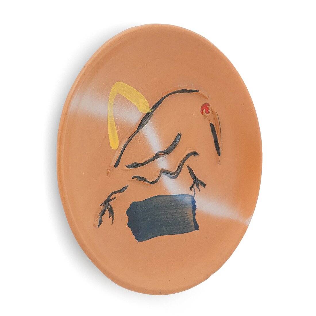 Kiwi Landscape Plate in Ceramic by Sergio Dangelo for Mazzotti Albisola, 1980s