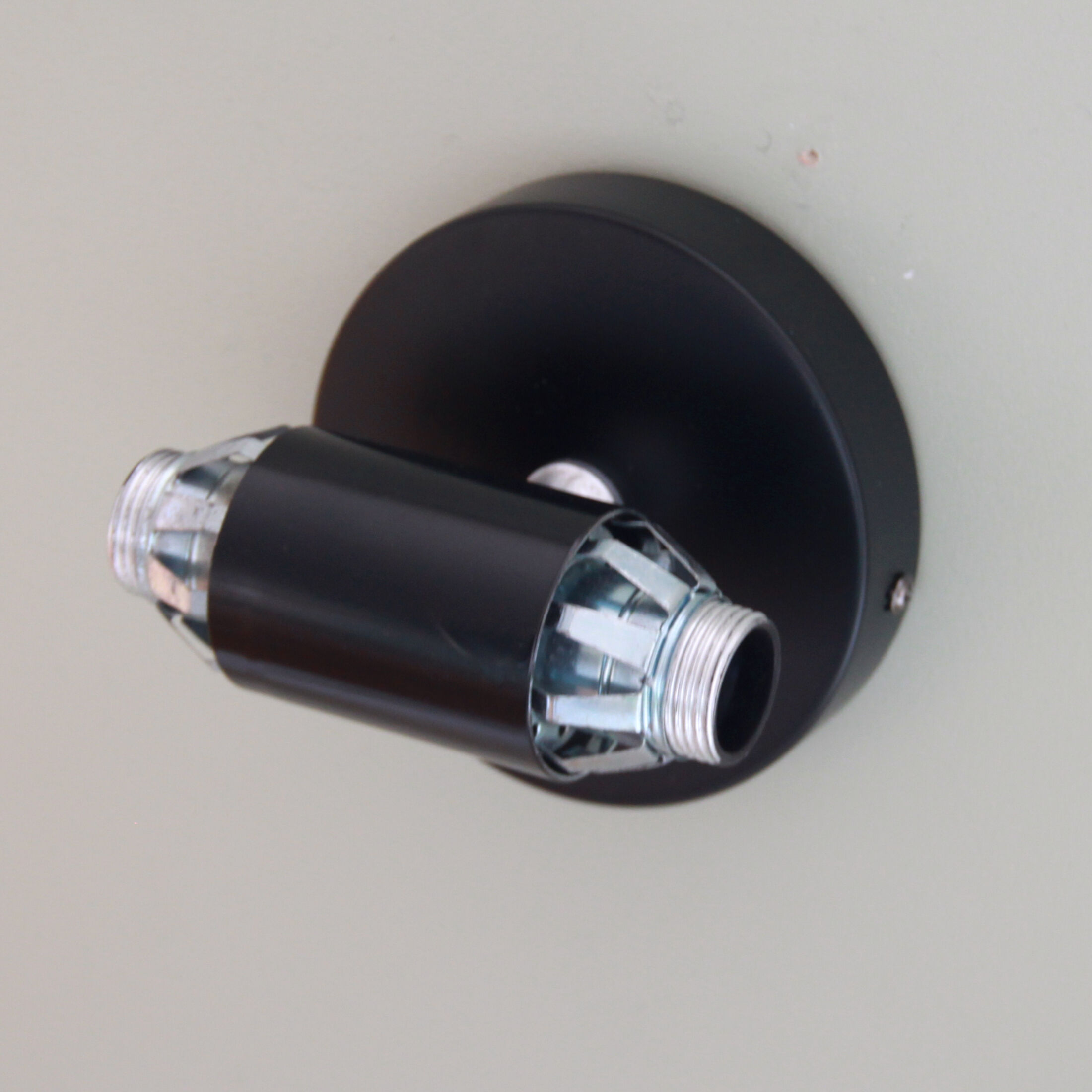 Applique en verre et métal noir vintage années 70