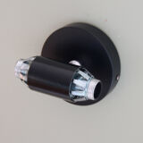 Applique en verre et métal noir vintage années 70