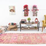 Pink Orange Vintage Runner Rug 95x363Cm SK 18096