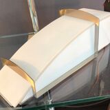 Wall lamp in satin glass and nickel-plated metal designed by Léonardo Marelli
