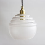 Pair of frosted glass hand lamps