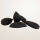 Set of decorative fruits in carved blackened wood.