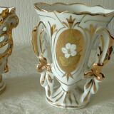 Wedding vases in Paris porcelain late 19th century