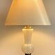 Chic lamp in opaline glass and vintage brass