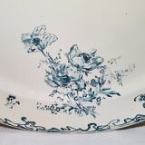 Oval dish of the earthenware factory of Creil and Montereau model Cremona, iron earth