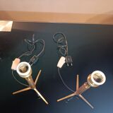 1960s brass tripod lamps