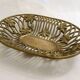 Openwork Art Nouveau basket in gilded brass