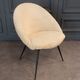 Armchair 1960 tubular black and fabric polar bear twentieth