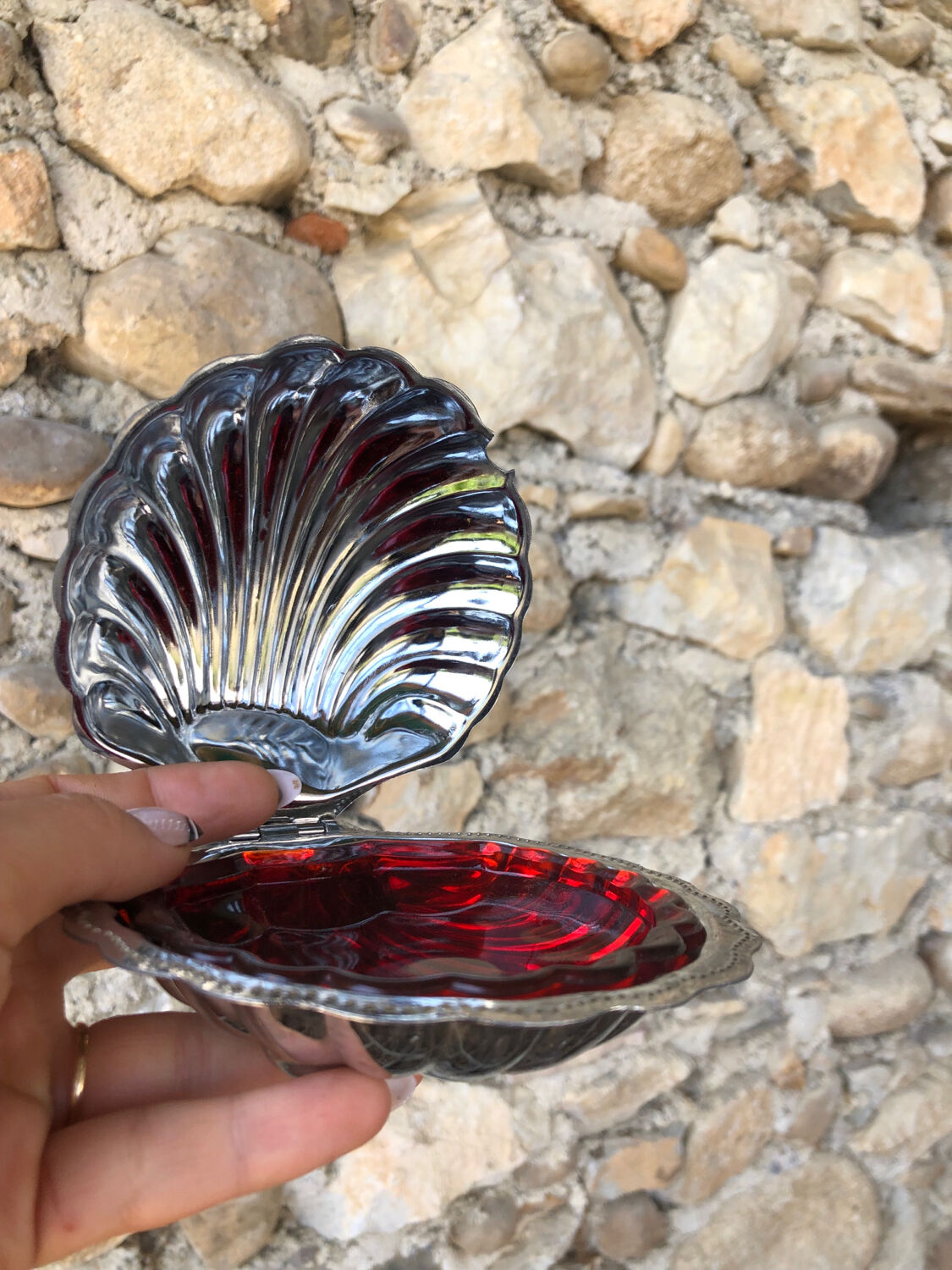 Butter dish/pocket tray • shell, vintage