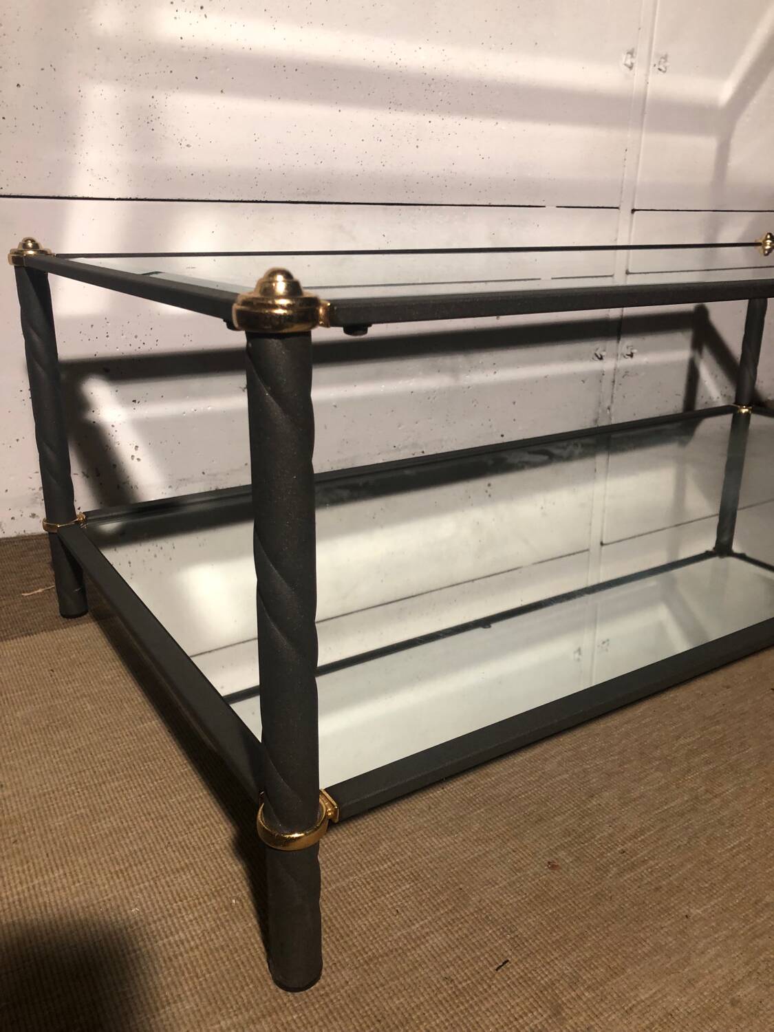 1970s mirrored coffee table