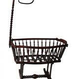 Old mahogany tinted exotic wooden cradle