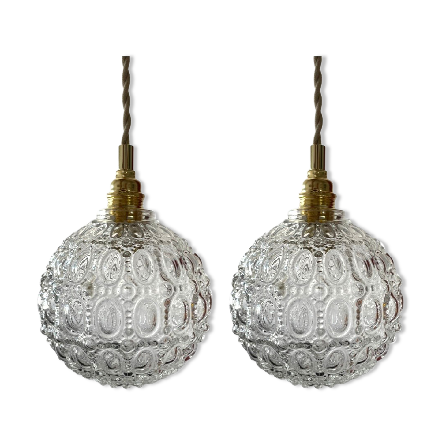 Set of two new electrified vintage globe walkers