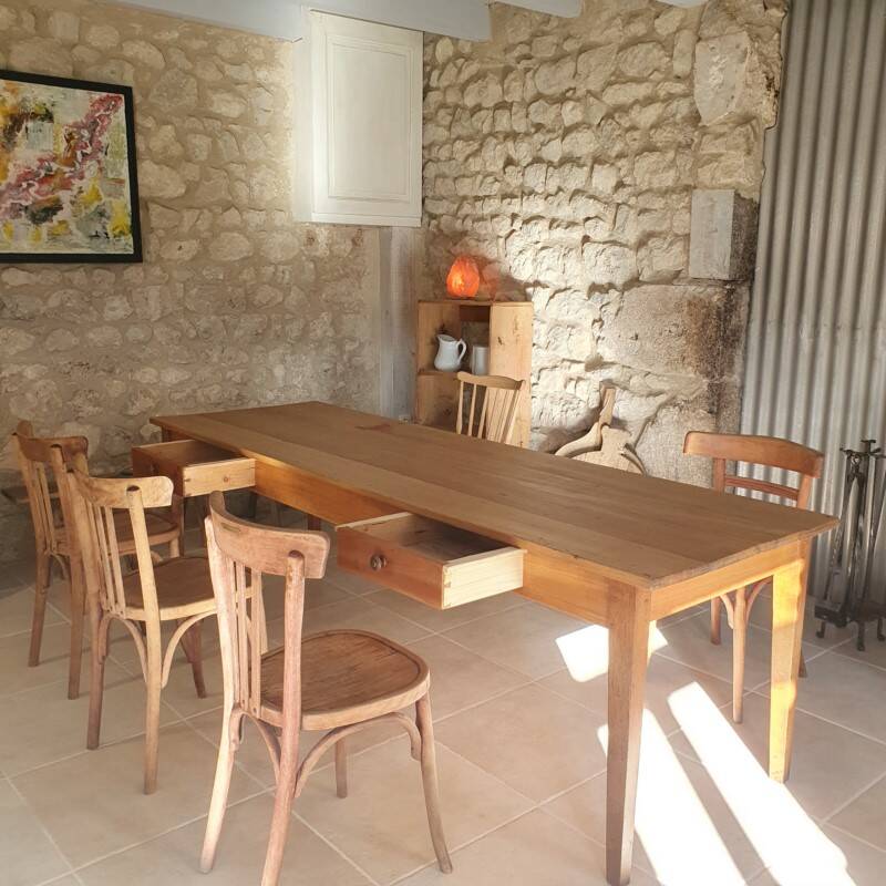 Farm table - 2m40 - 2 drawers