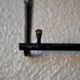 Vintage retro wall coat rack – Black metal & brass Mid-Century design