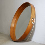 Mirror - Teak - Wooden structure with brass - Vintage Italian design - 1960s