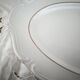 Oval porcelain plate with double gold line, hand-painted.