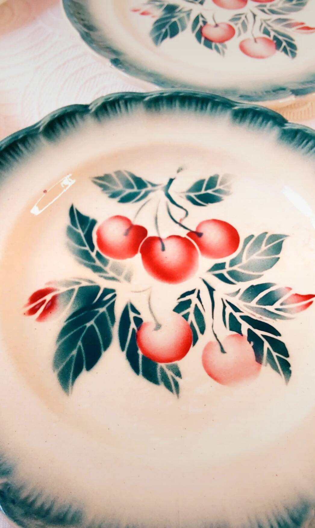 Badonviller ''Bouquet of cherries'' dessert plates