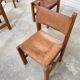 Set of 6 Maison Regain chairs in leather and elm