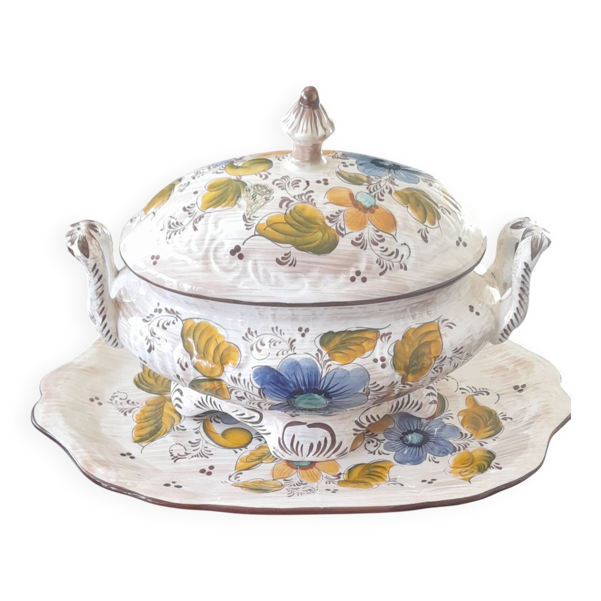 Soup set + dish Faïence H. Bequet-Quarignon