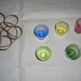 Liqueur glasses on vintage stand