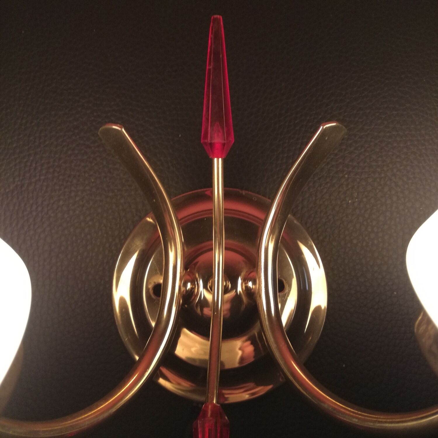 Double gold and glass wall light from 1960