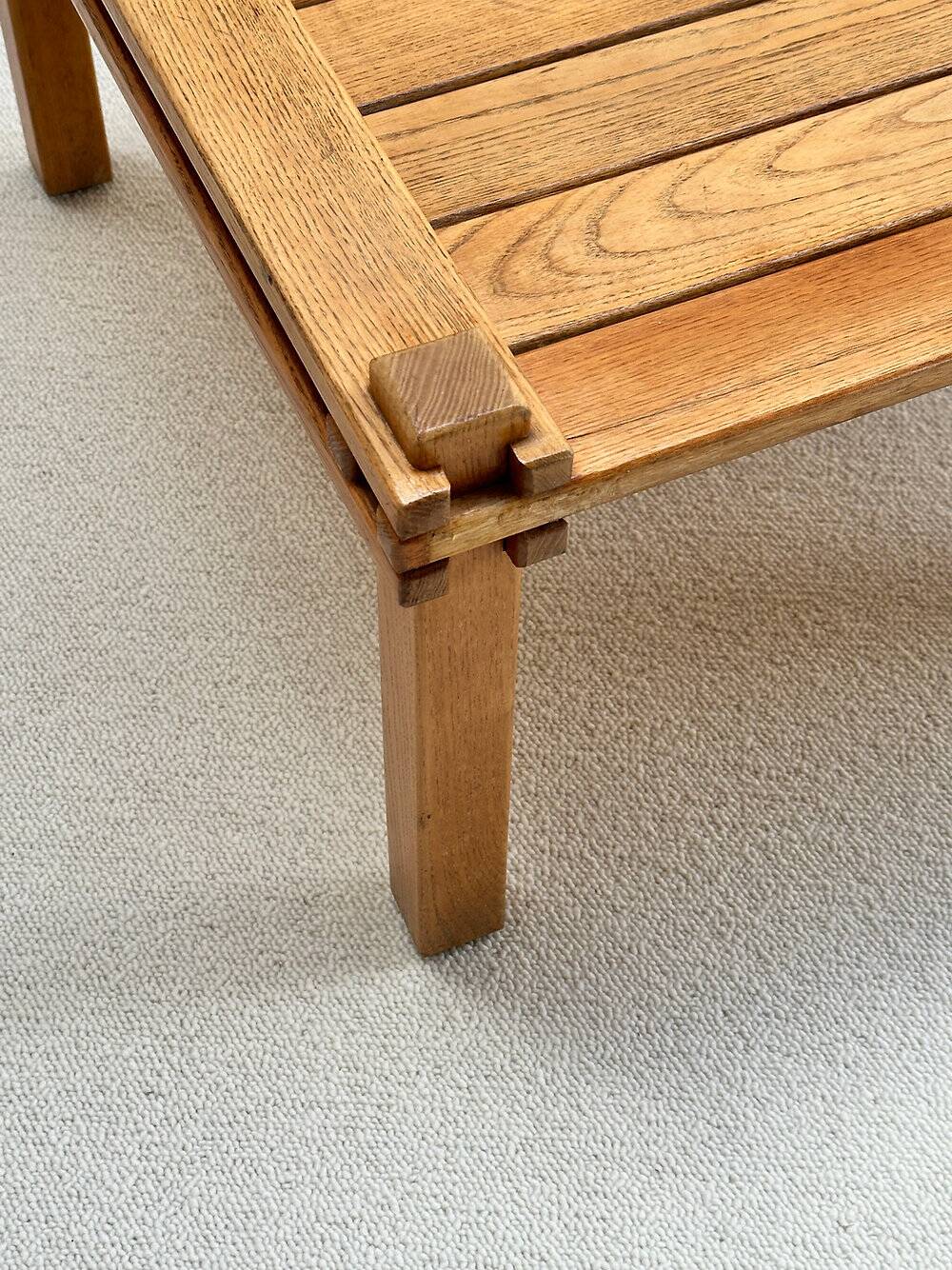 Architectural coffee table in ash 'Farmer', Gerd Lange, Bofinger