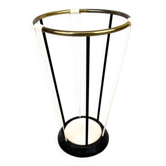 Mid-century Brass & Metal Umbrella Stand