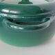 Round green enamelled cast iron casserole Nomar Staub vintage