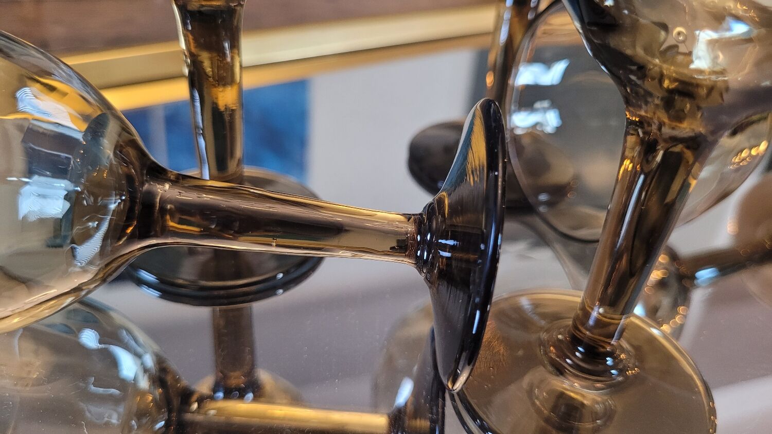 60's smoked port glass