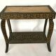 Table marocaine bois sculpte noirci 1950
